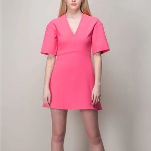 Ganni Stretch Suiting V-Neck Mini Dress sz 38 | 6